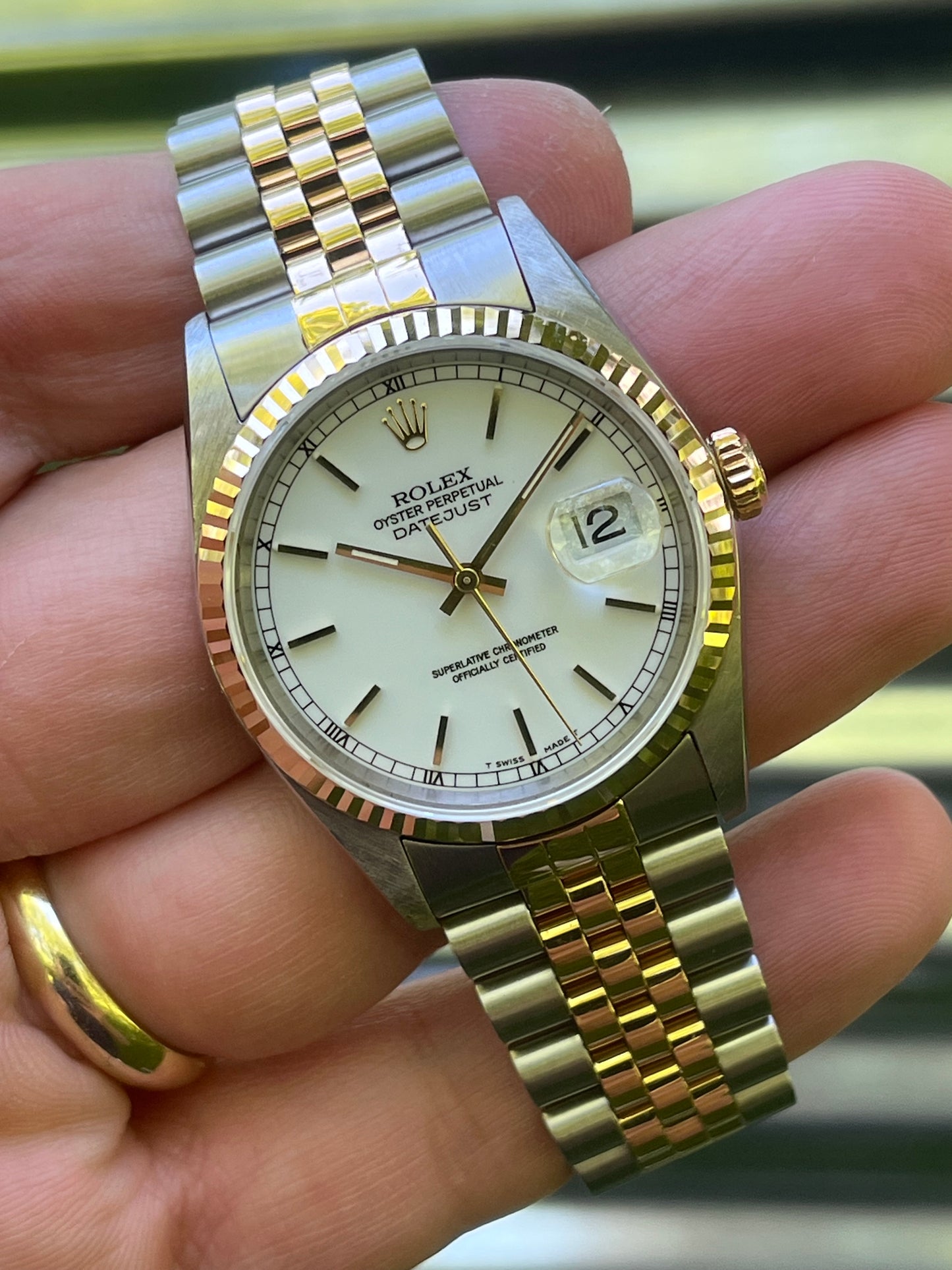 Rolex Datejust “White Stick Dial” 36mm Ref.16233 Box & Papers
