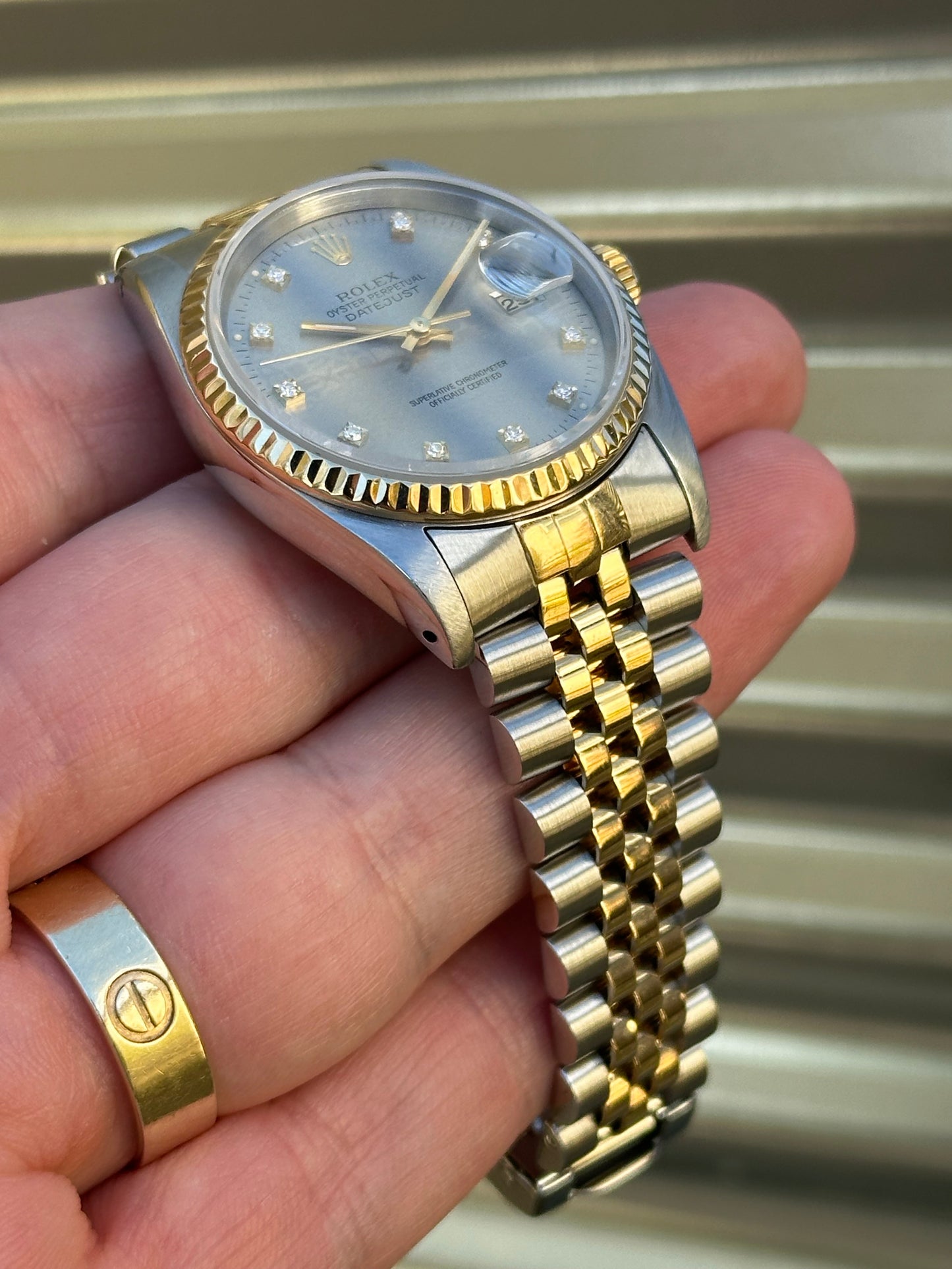 Rolex Datejust 36mm Ref.16233 “Anniversary Diamond Dial” Box & Papers