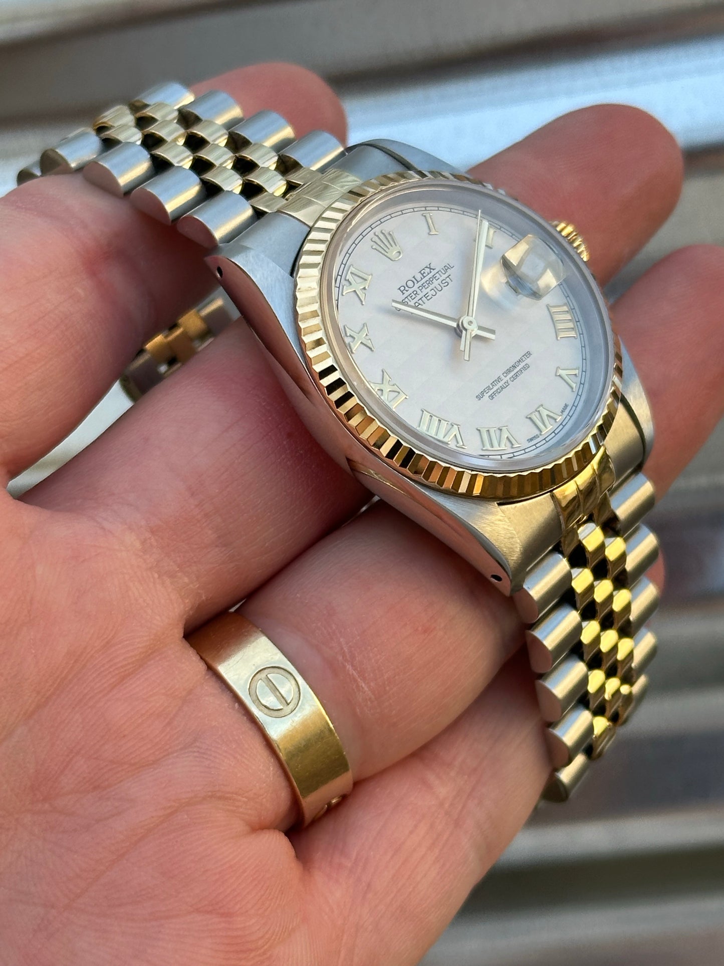 Rolex Datejust 36mm Ref.16233 “Pyramid Dial” Box & Papers