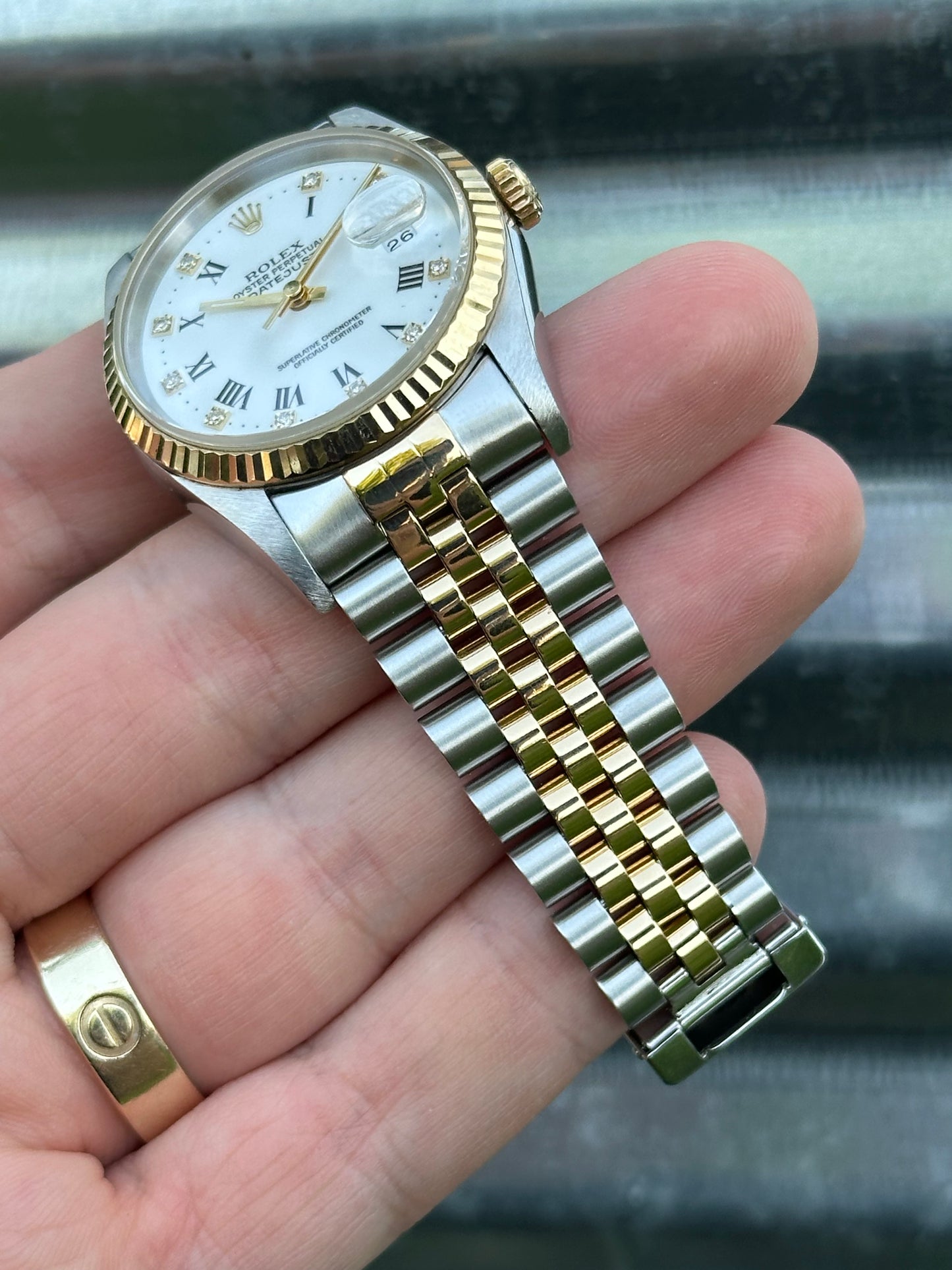 Rolex Datejust 36mm Ref.16233 Box & Papers White Roman Diamond Dial