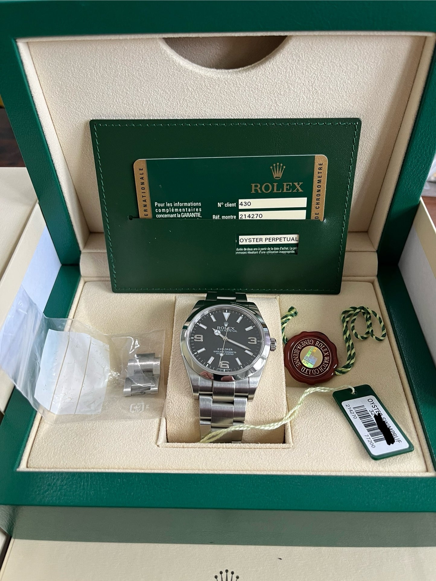 Rolex Explorer 39mm Ref.214270 Box & Card