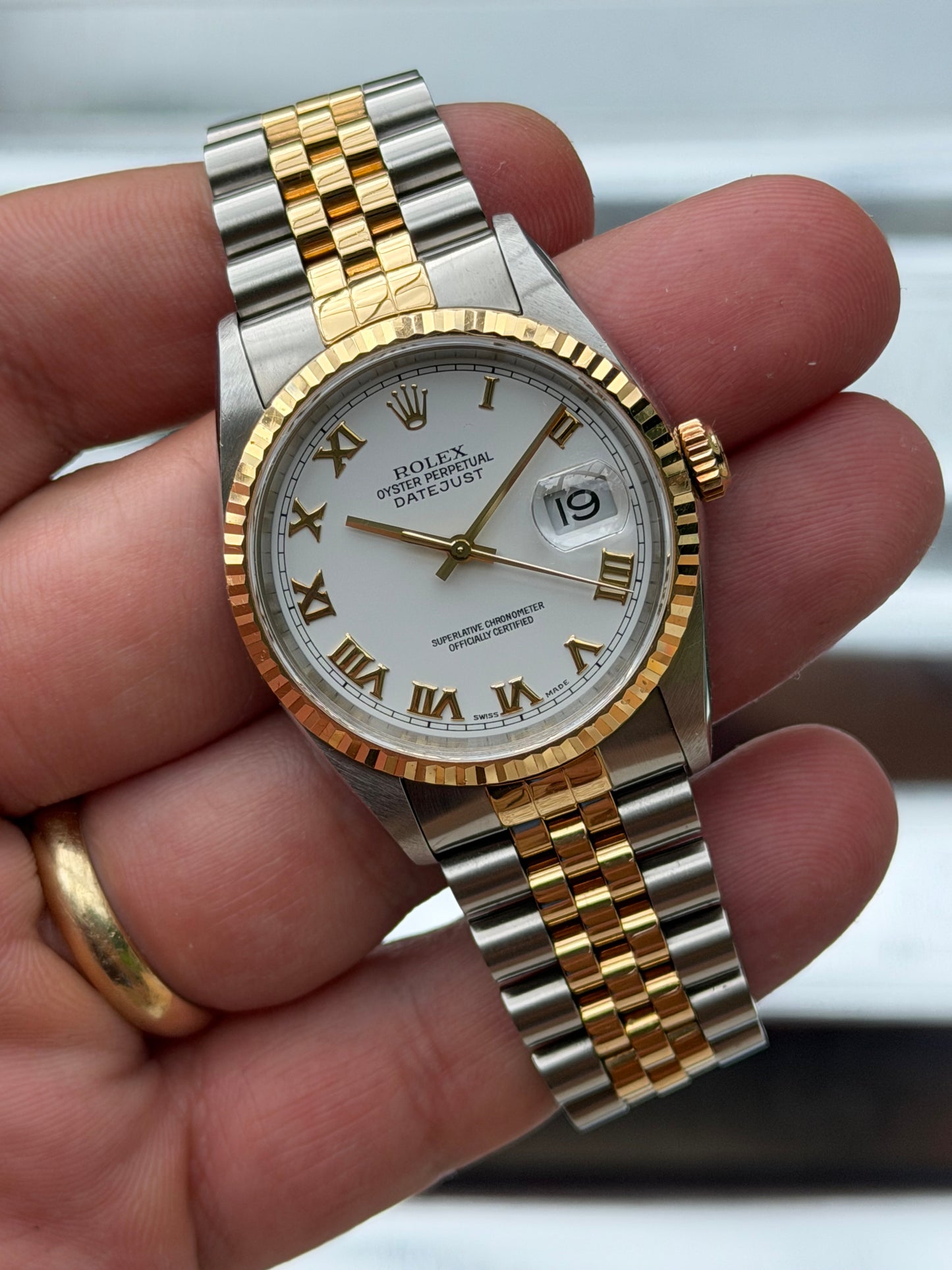Rolex Datejust “White Roman Numeral Dial” 36mm Ref.16233 Box & Papers