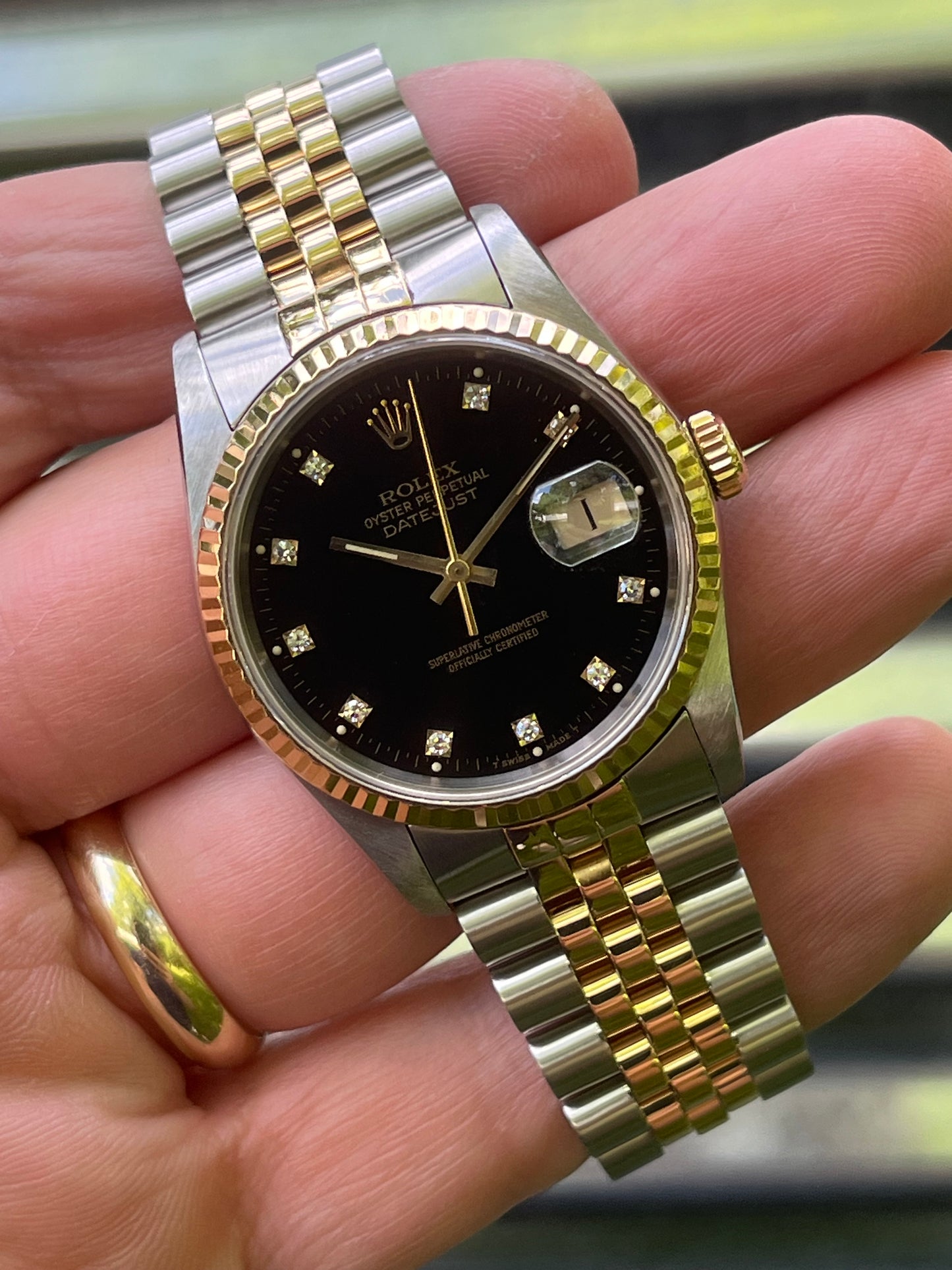 Rolex Datejust 36mm Ref.16233 Box and Papers “Black Diamond Dial”