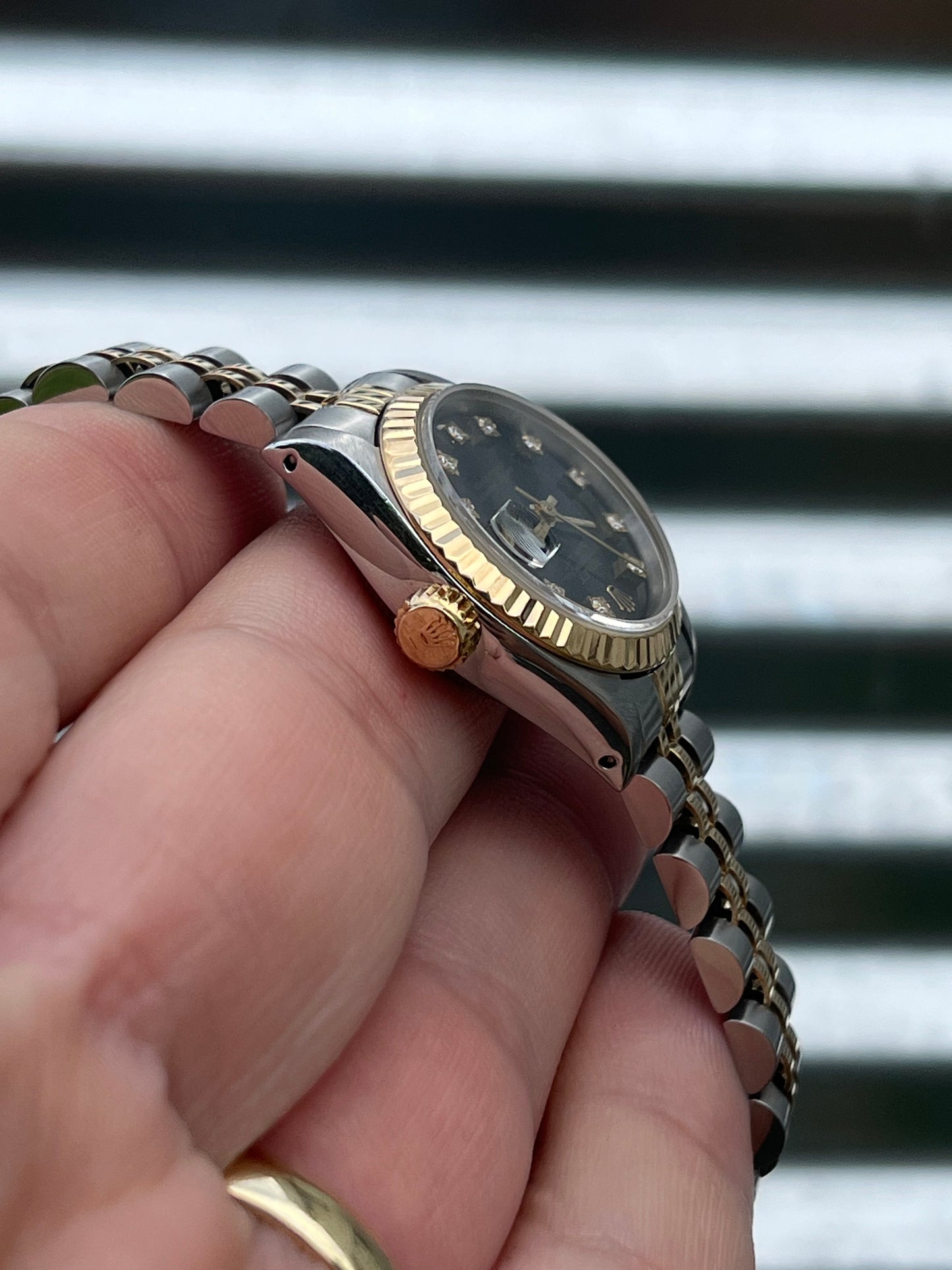 Rolex Ladies Datejust 26mm Ref.69173 Box & Papers “Black Diamond Dial”