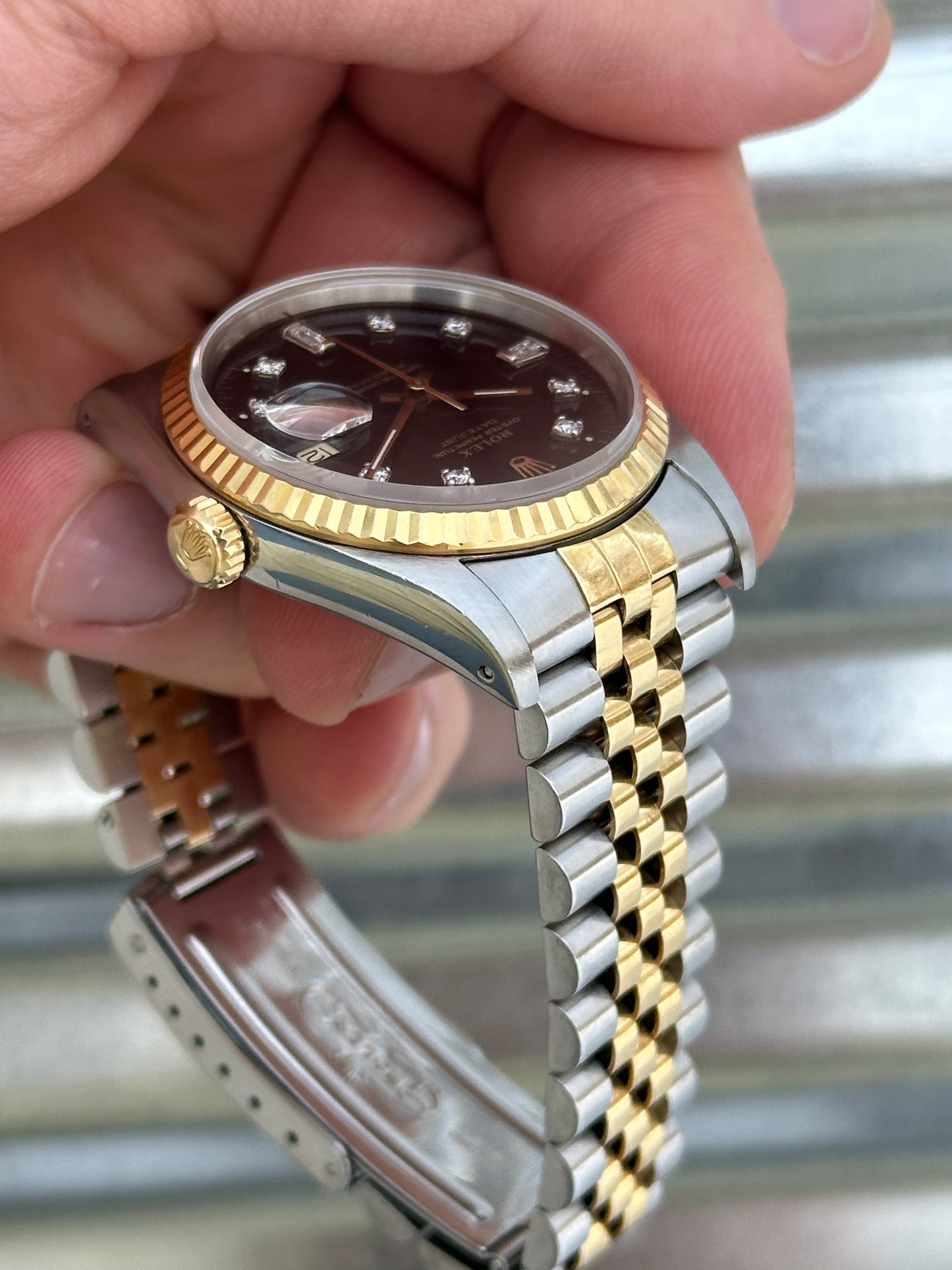 Rolex Datejust “Custom Black Diamond Dial” 36mm Ref.16233 Box & Papers