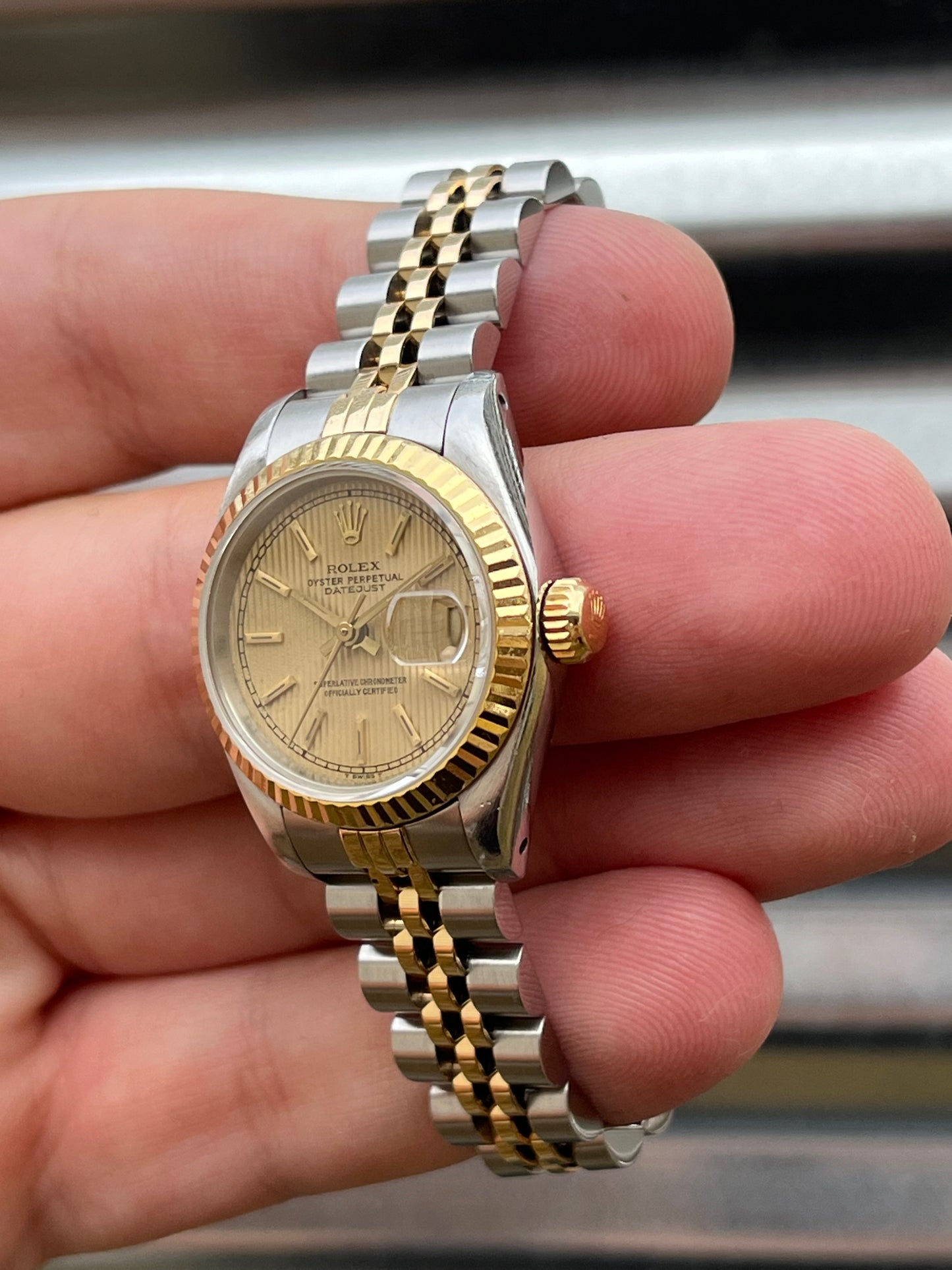 Rolex Ladies Datejust 26mm Ref.69173 “Tapestry Dial” Box & Papers