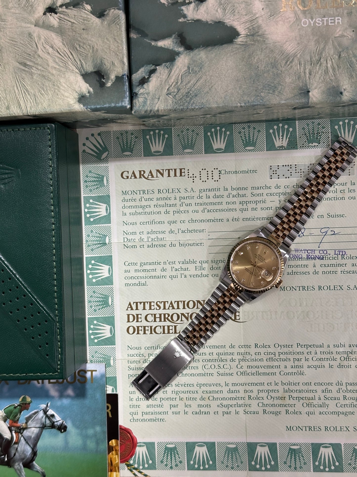 Rolex Datejust 36mm Ref.16233 “Champagne Diamond Dial” Box & Papers