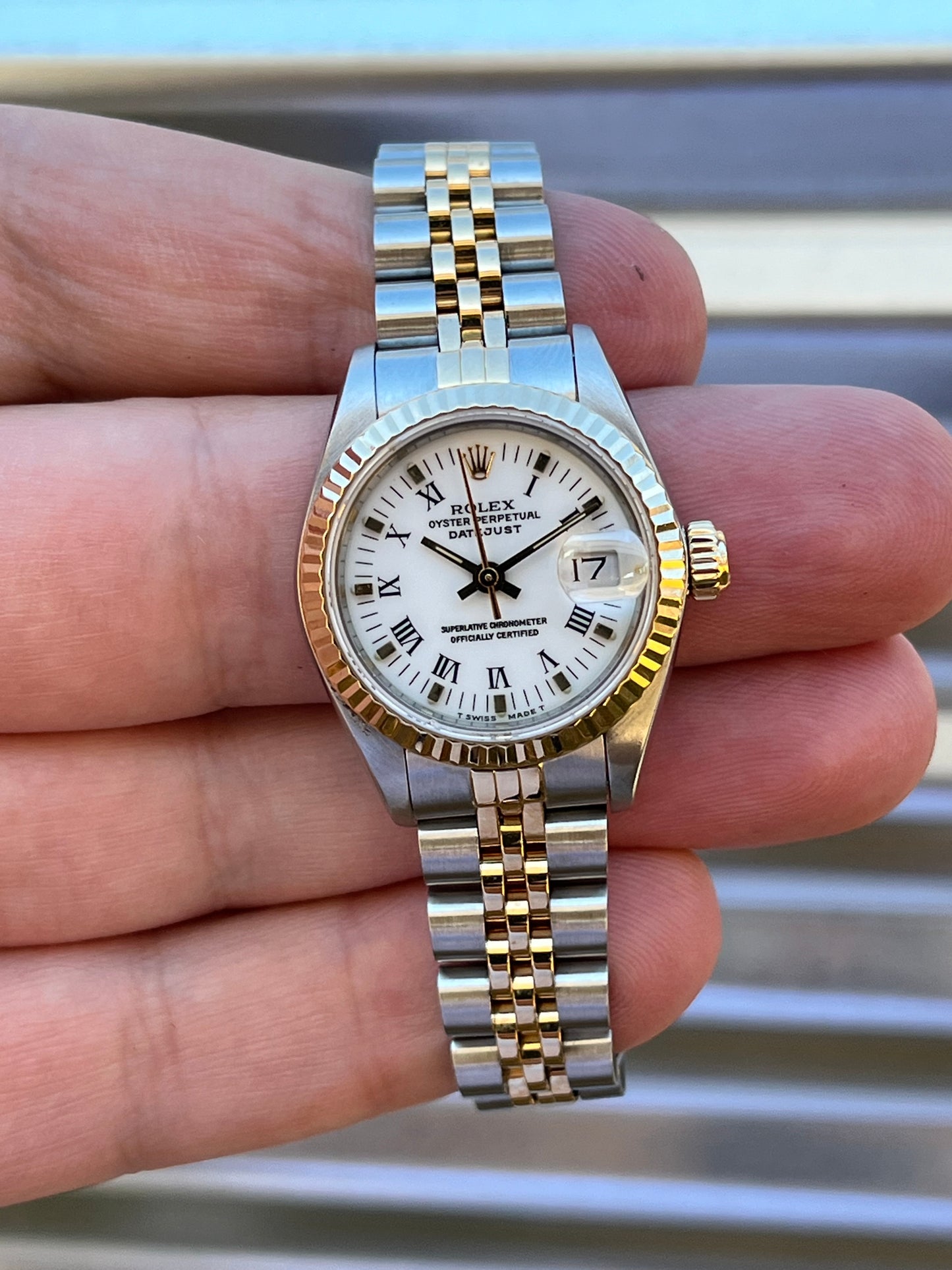 Rolex Ladies Datejust 26mm Ref.69173 White Roman Numeral Dial