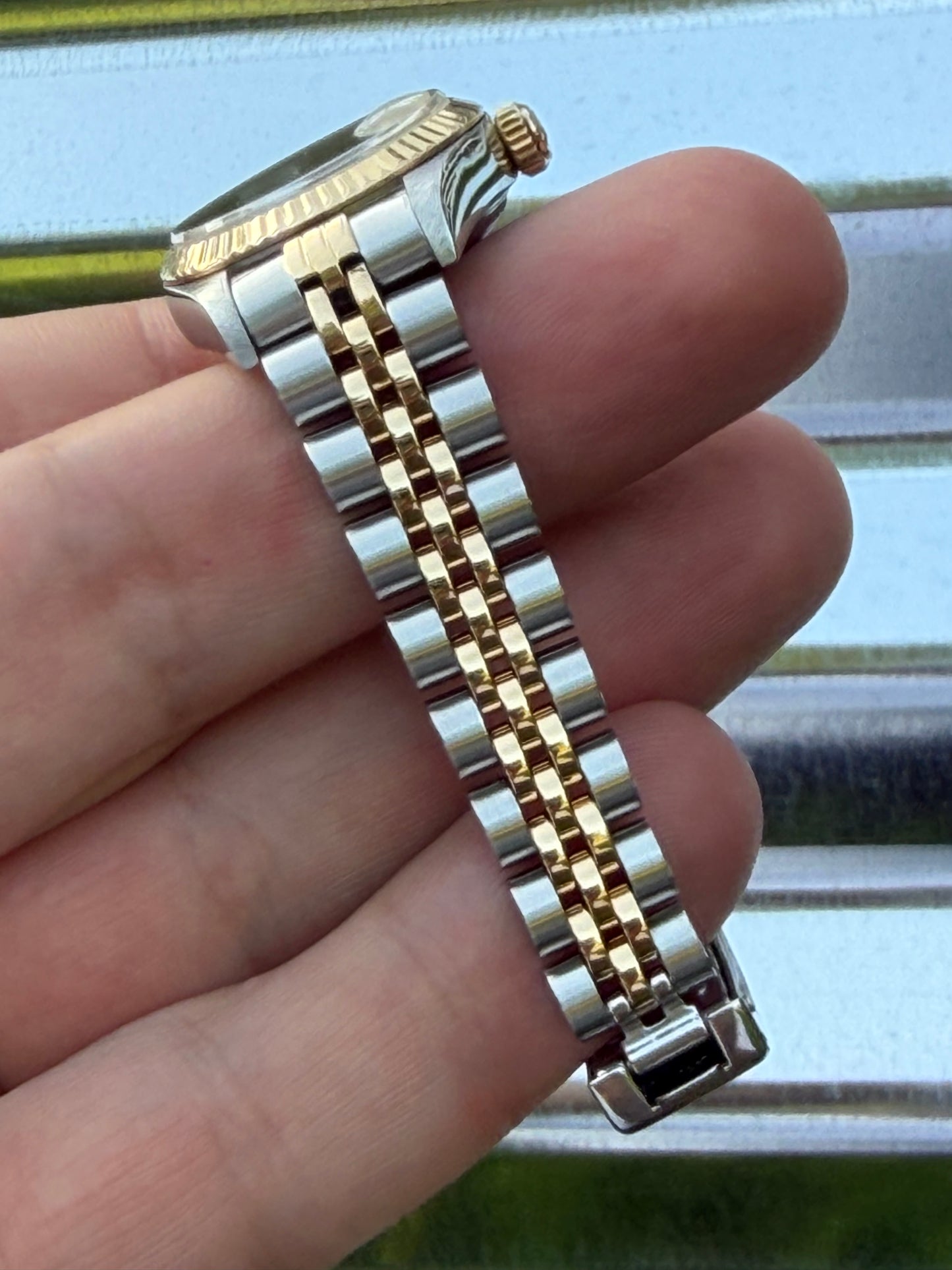 Rolex Ladies Datejust “Pyramid Dial” 26mm Ref.69173 Box & Papers