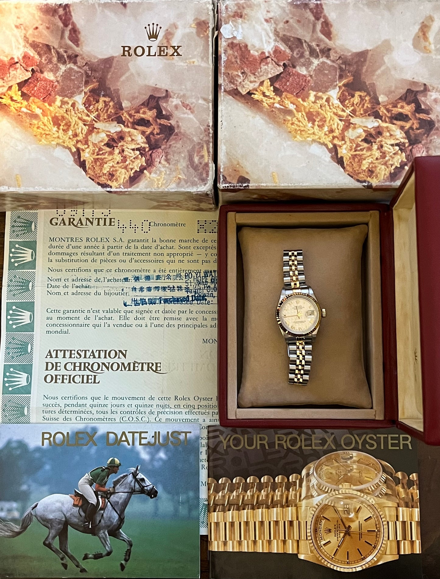 Rolex Ladies Datejust “Pyramid Dial” 26mm Ref.69173 Box & Papers