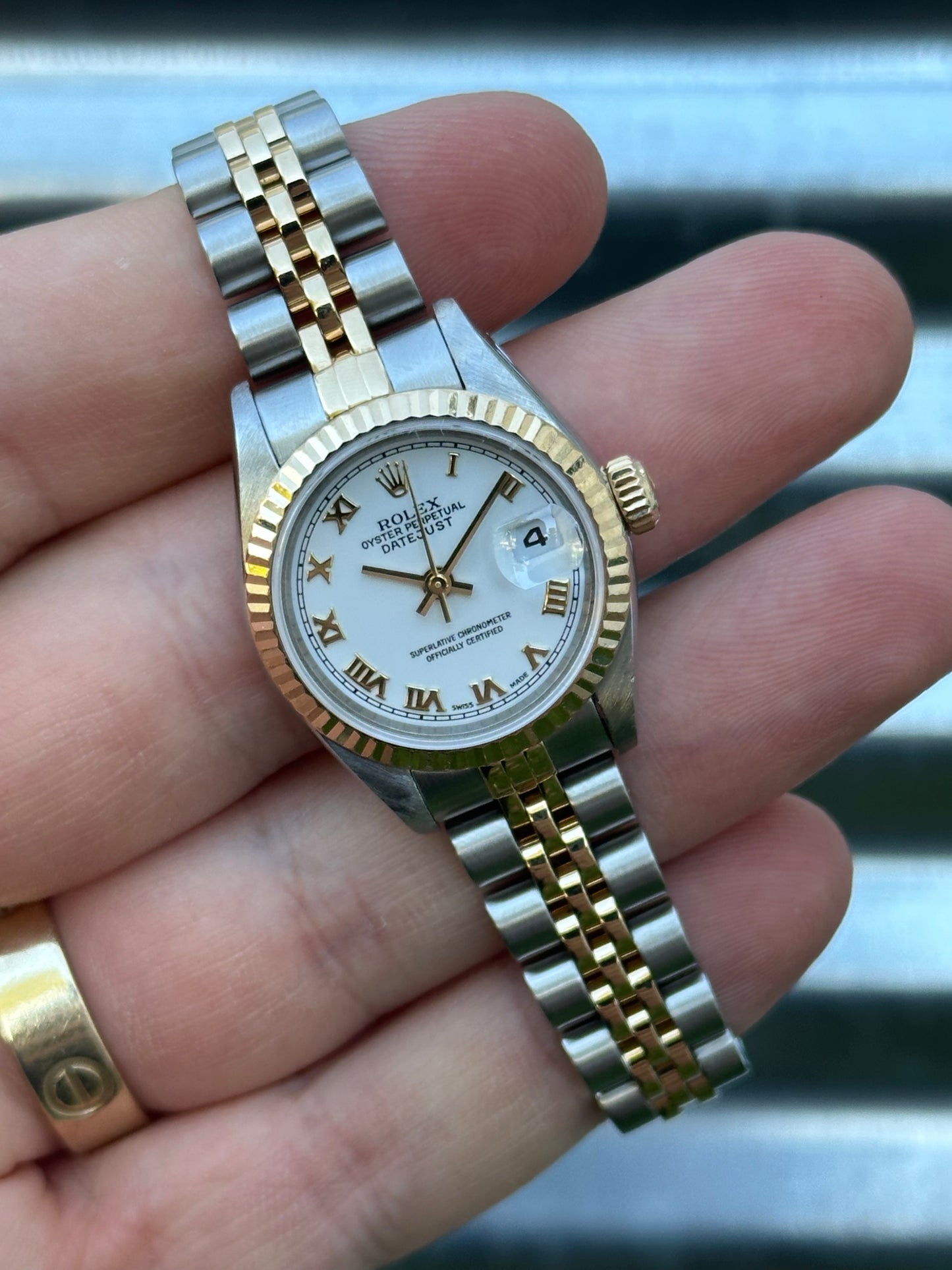 Rolex Ladies Datejust 26mm Ref.79173 Box & Papers “White Roman Dial”