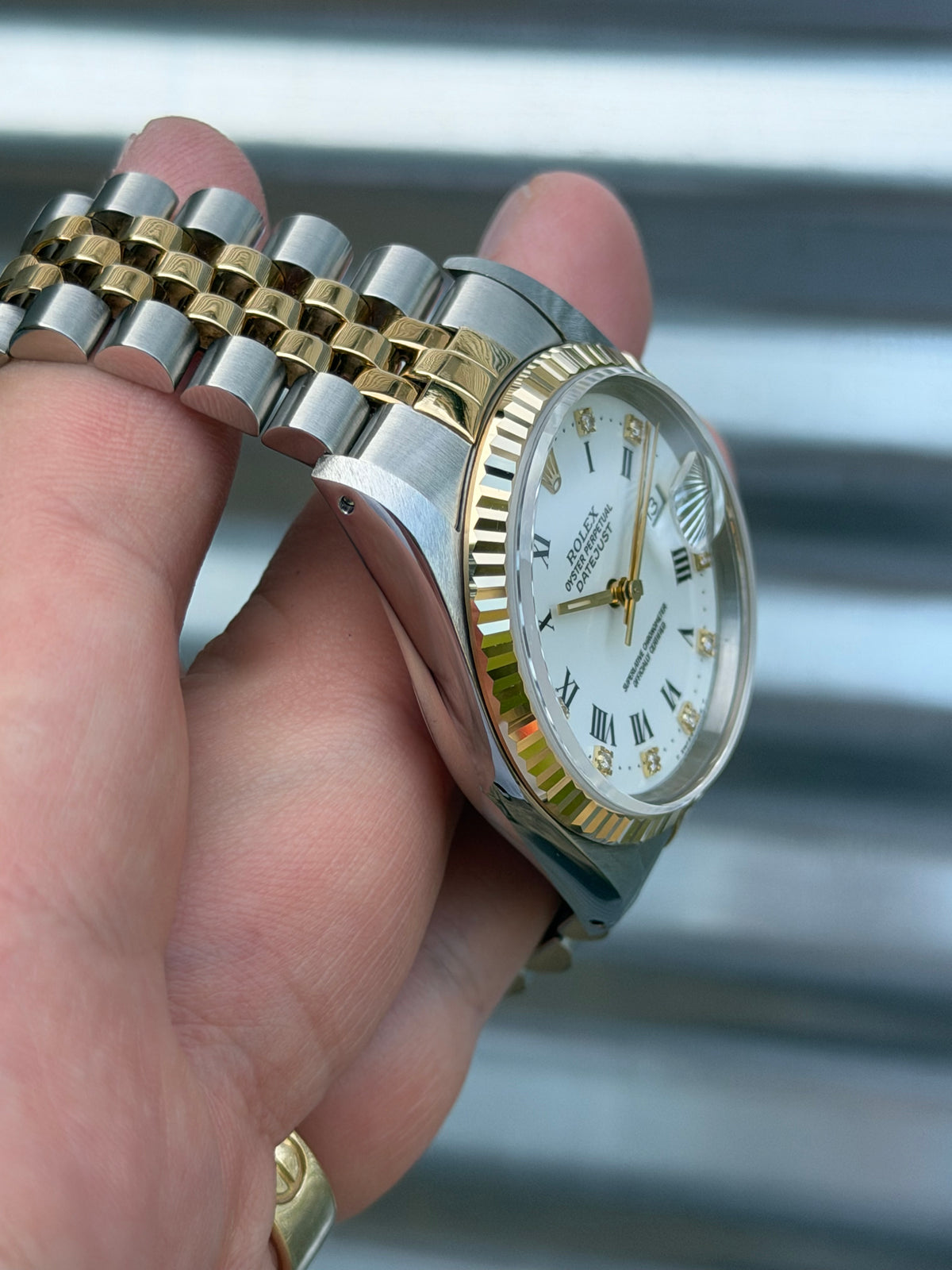 Rolex Datejust 36mm Ref.16233 White Roman Diamond Dial Box & Papers