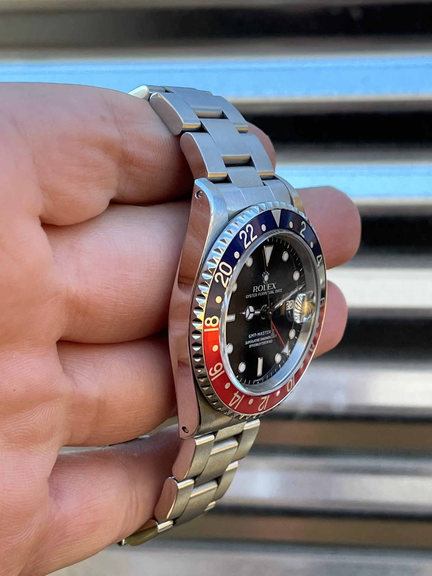 Rolex GMT Master II “Pepsi” 40mm Ref.16710 “Swiss” Only Dial Box & Papers