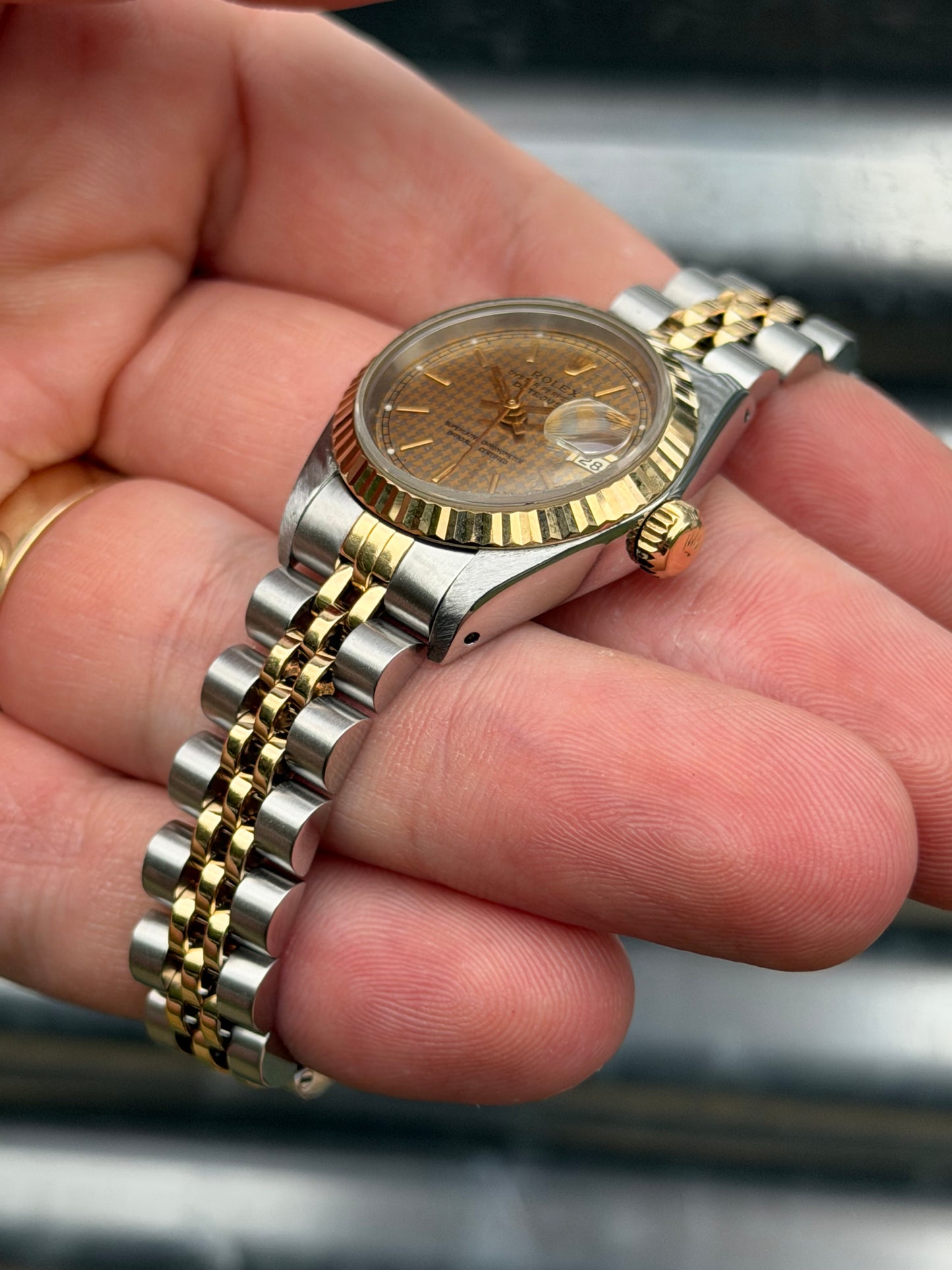 Rolex Ladies Datejust “Houndstooth Dial” 26mm Ref.16233 Box & Papers