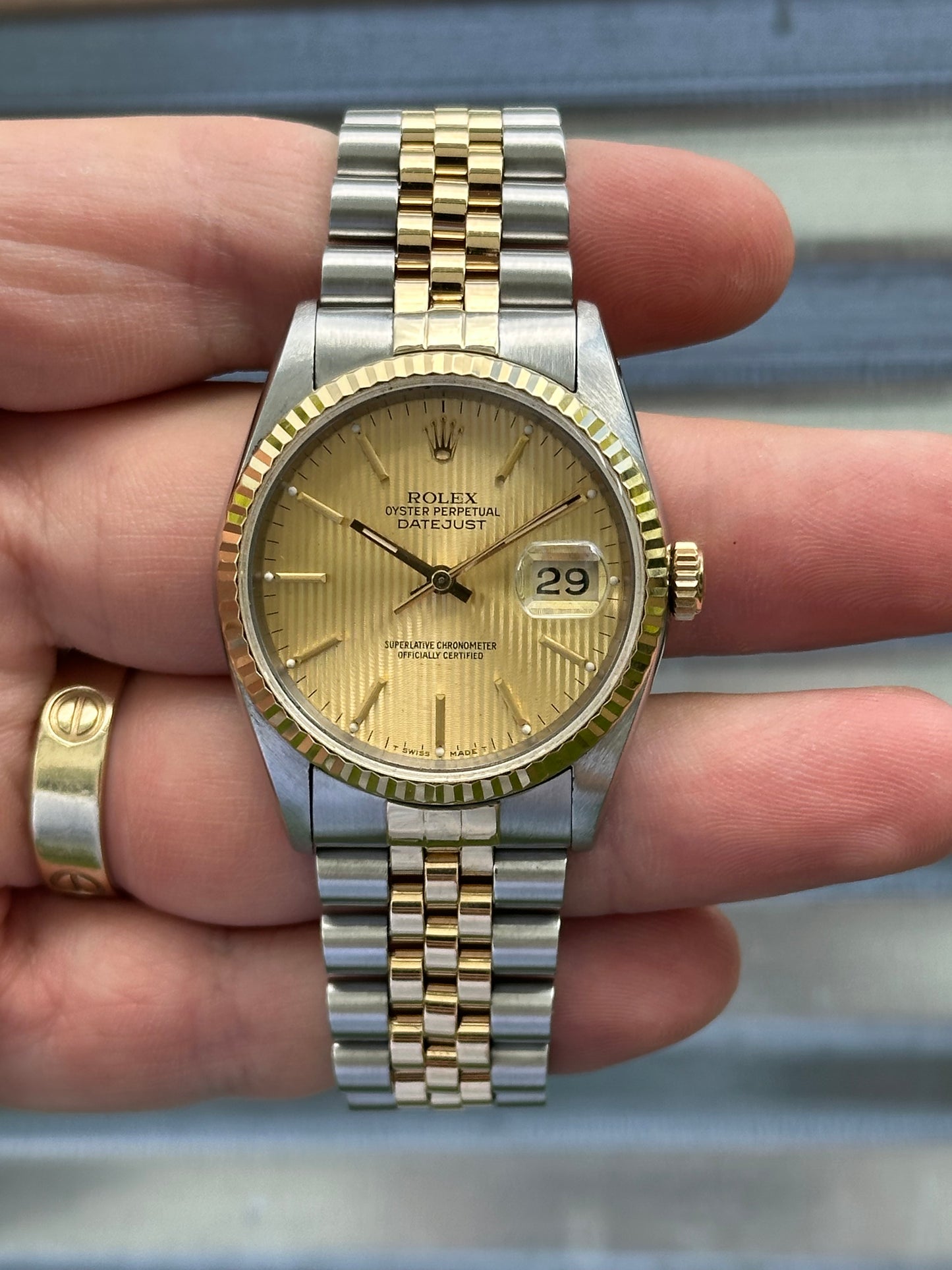 Rolex Datejust Tapestry Dial 36mm Ref.16233 Box & Papers