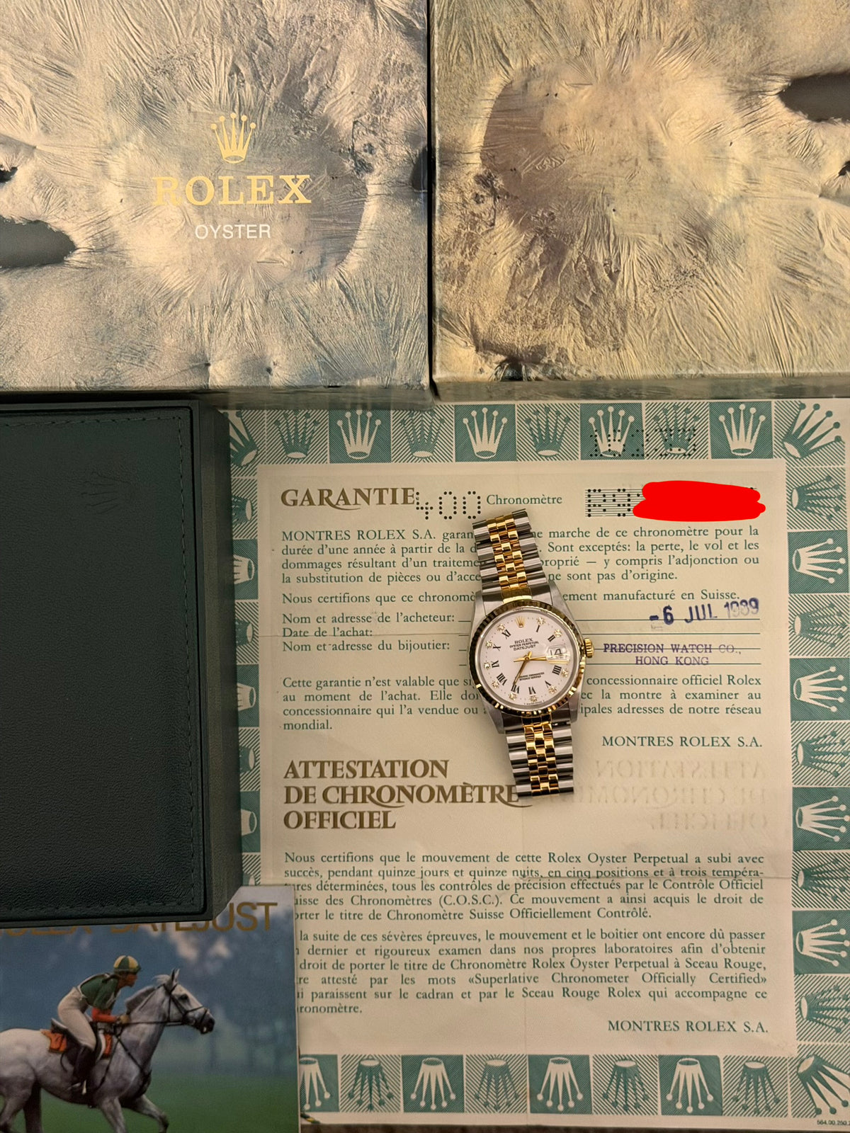 Rolex Datejust 36mm Ref.16233 White Roman Diamond Dial Box & Papers