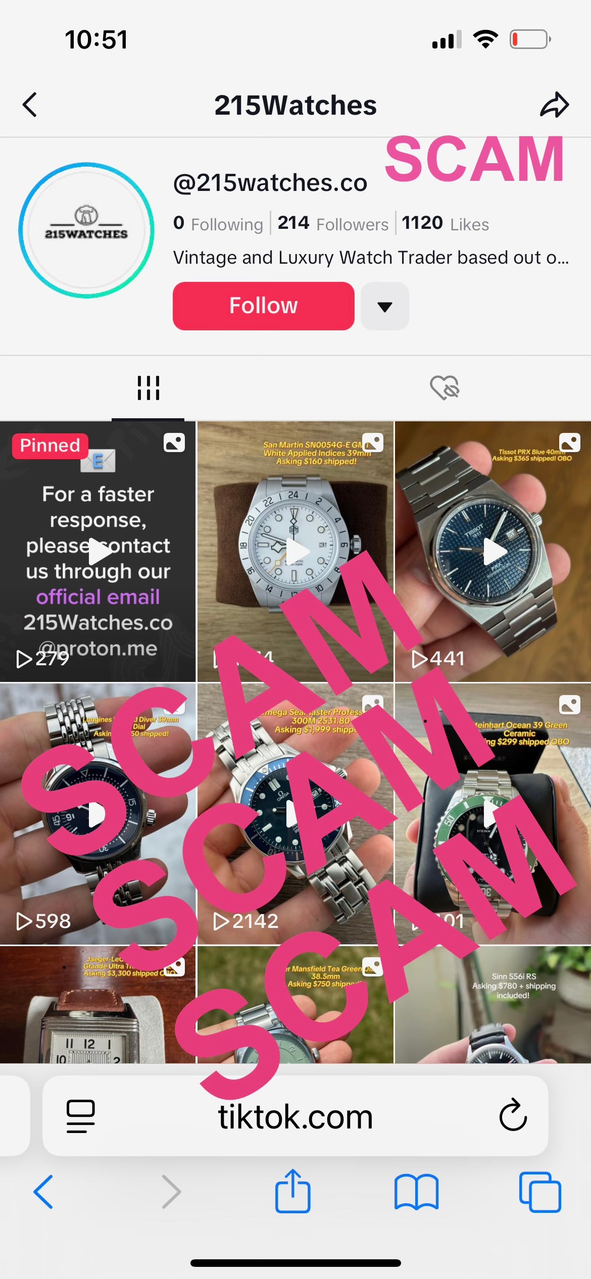 Announcement: SCAM ACCOUNT IMPERSONATING US ON TIKTOK & INSTAGRAM