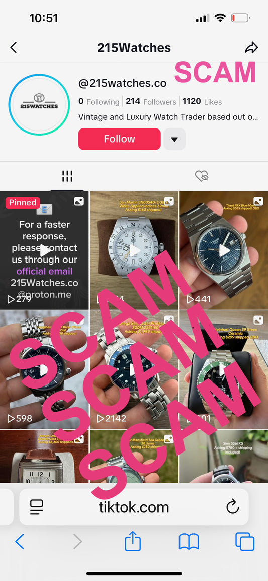 Announcement: SCAM ACCOUNT IMPERSONATING US ON TIKTOK & INSTAGRAM