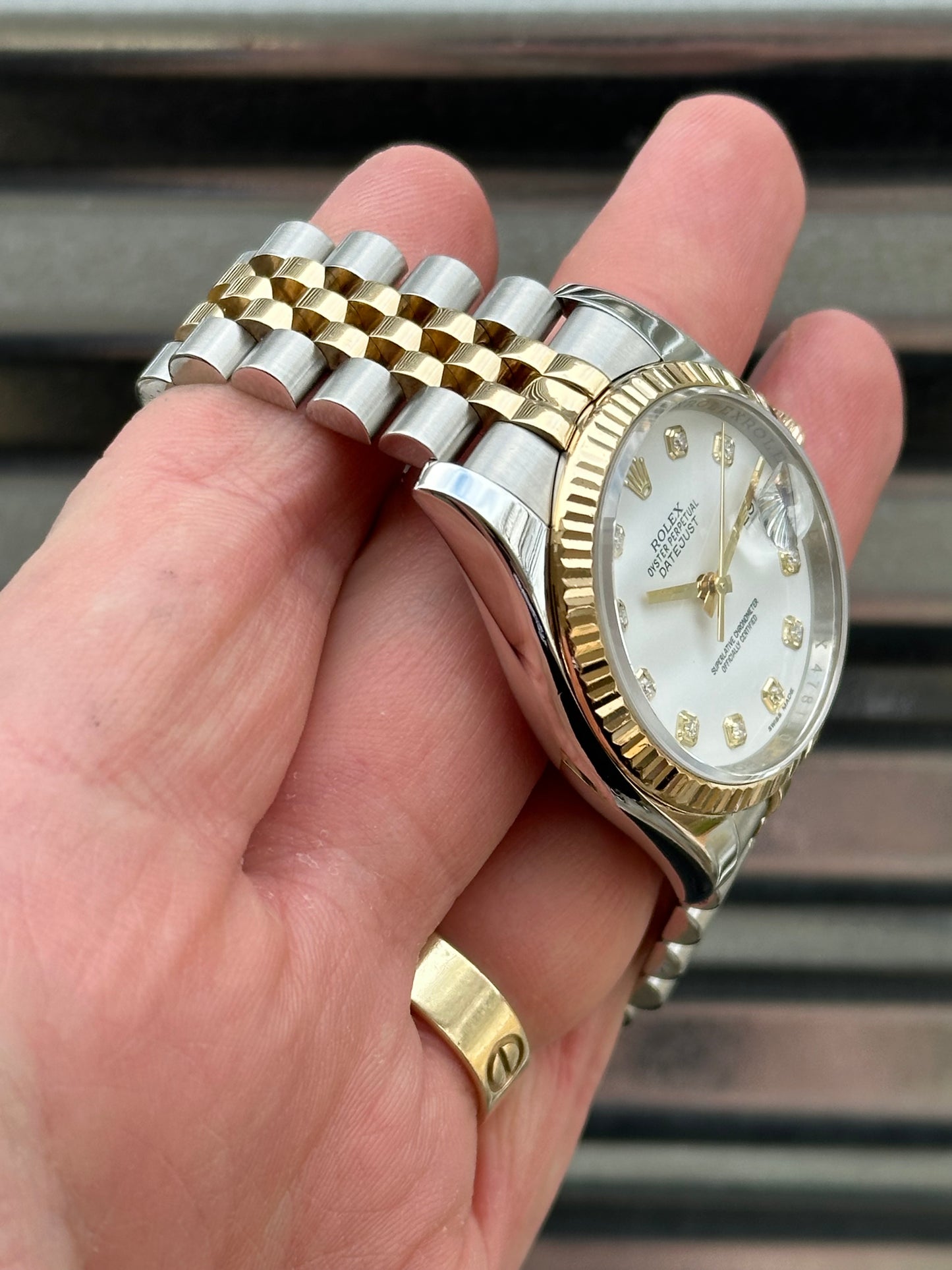 Rolex Datejust “White Diamond Dial” 36mm Red.116233 Box & Papers