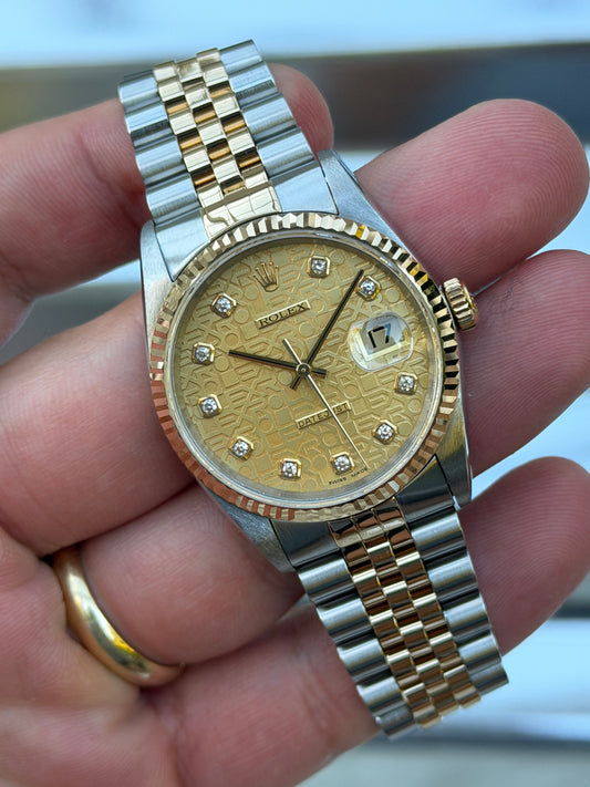 Rolex Datejust Anniversary Diamond Dial 36mm Ref.16233 Box & Papers