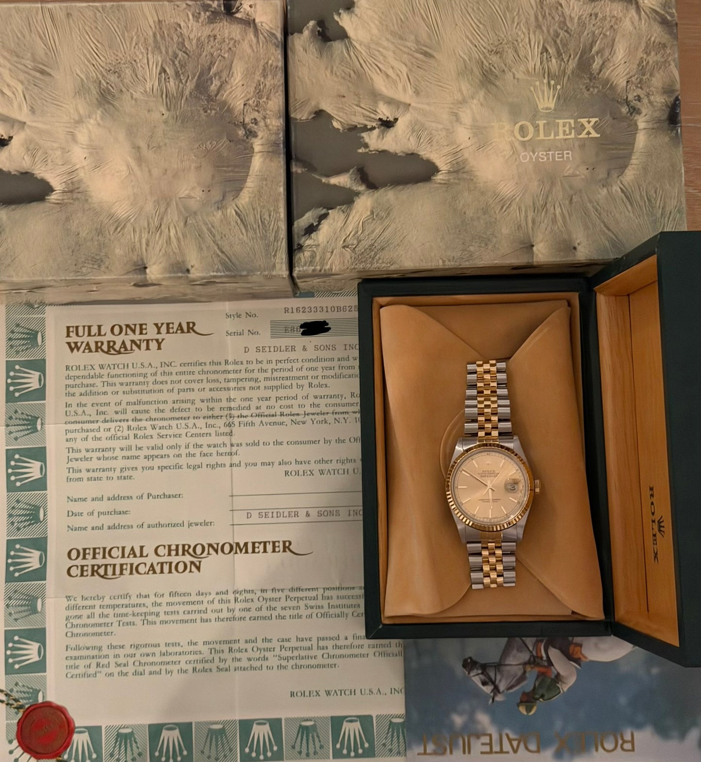 Rolex Datejust 36mm Ref.16233 “Champagne Dial” Box & Papers